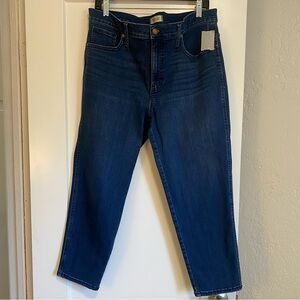 Madewell Mid Rise Stovepipe Dark Blue Denim Jeans
